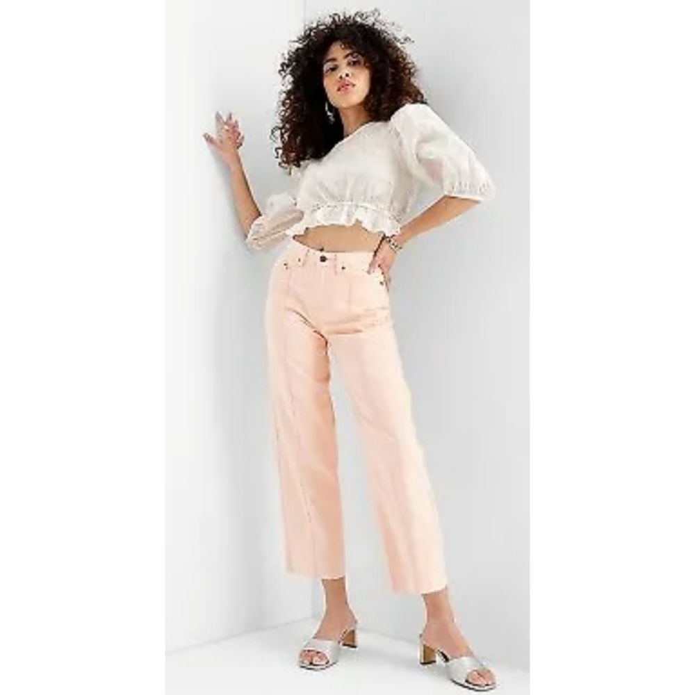 Future Collective with Gabriella Karefa-Johnson High Rise Peach Straight Jeans